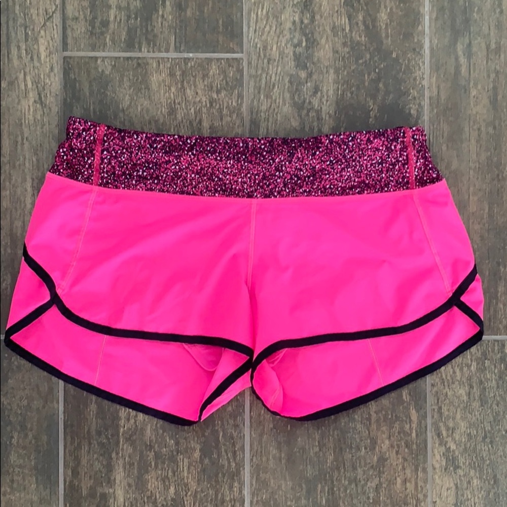 lululemon athletica Hot Pink Shorts with Speckled Waistband